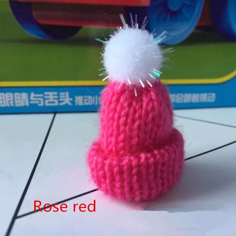10pc maomao ballen mini breien muts diy pop decoratieve benodigdheden telefoonhoesje tas kledingstuk kunst knutselmateriaal kinderen haar ornament: Rozenrood