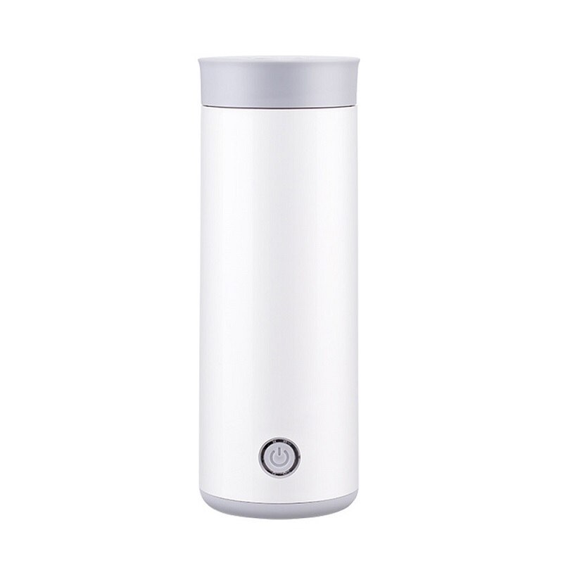 Bouilloire électrique multifonction Portable Mini petite capacité fendue Type bouilloire d'eau théière en acier inoxydable 400ml: white(Button models) / EU