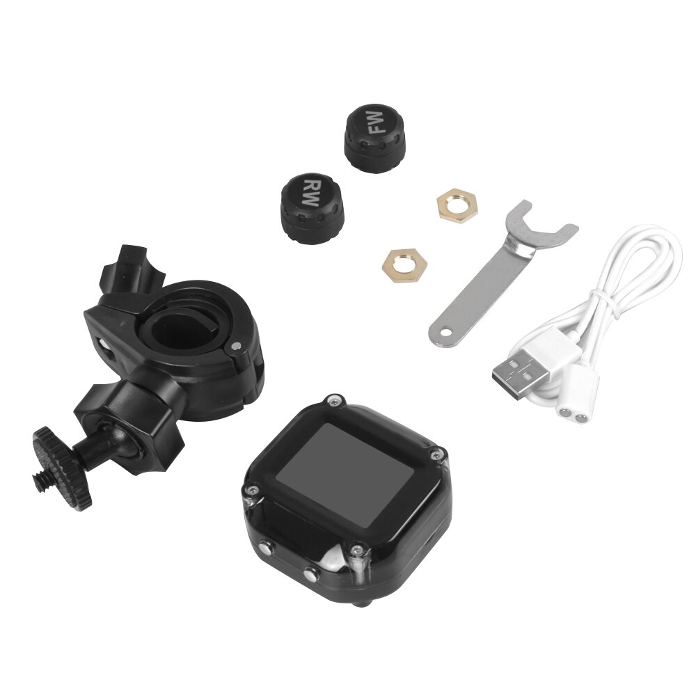 Motorcycle TPMS Motor Tire Pressure Tyre Temperature Monitoring Portable Motorcycle TPMS Monitoring System USB Solar Charging