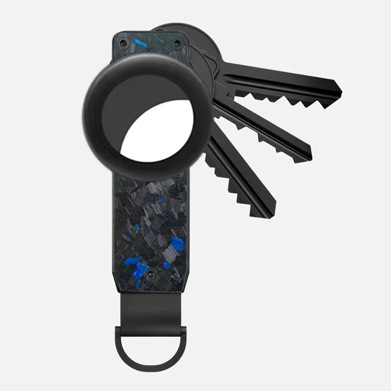 Key Organizer, Compact Keyholder, Anti-Lost Metal Keychain with Airtag Case, Compatible with Apple AirTag Finder Tracker, Alumin: Clear