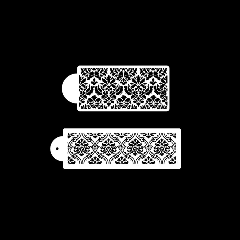 4pc Cake Flower Border Stencil Painting Template DIY Walls Scrapbooking Coloring Photo Album Embossing Office School Supplies