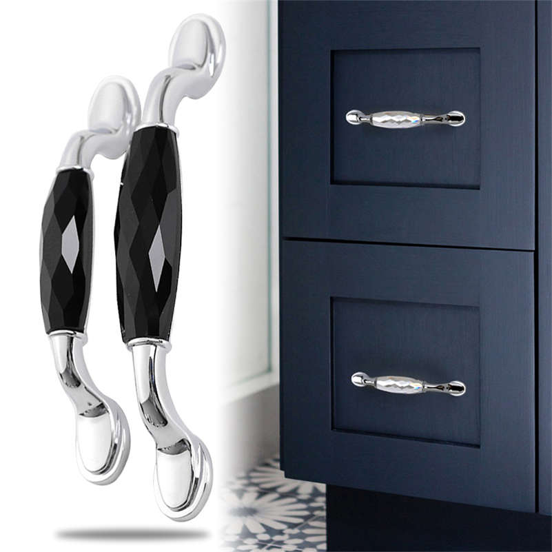 Amerykańnarty prosty styl klamka kryształowy uchwyt szafki gałka szuflady uchwyty