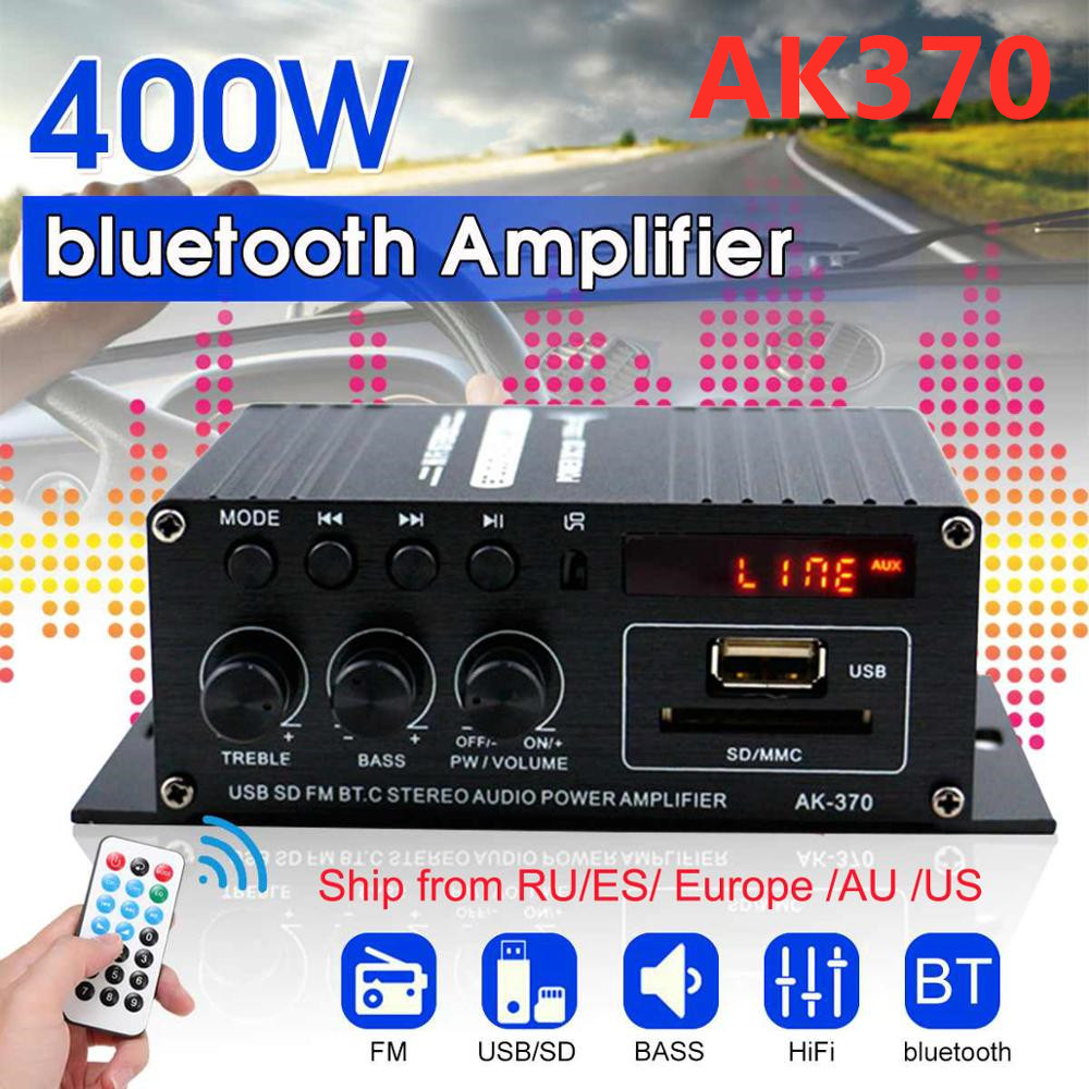 AK380//370/270/170 800W 12V Hifi Versterker Stereo Thuis Auto Bass Audio Amp Auto Speaker klasse D Auto Thuis Geluid Power Amp