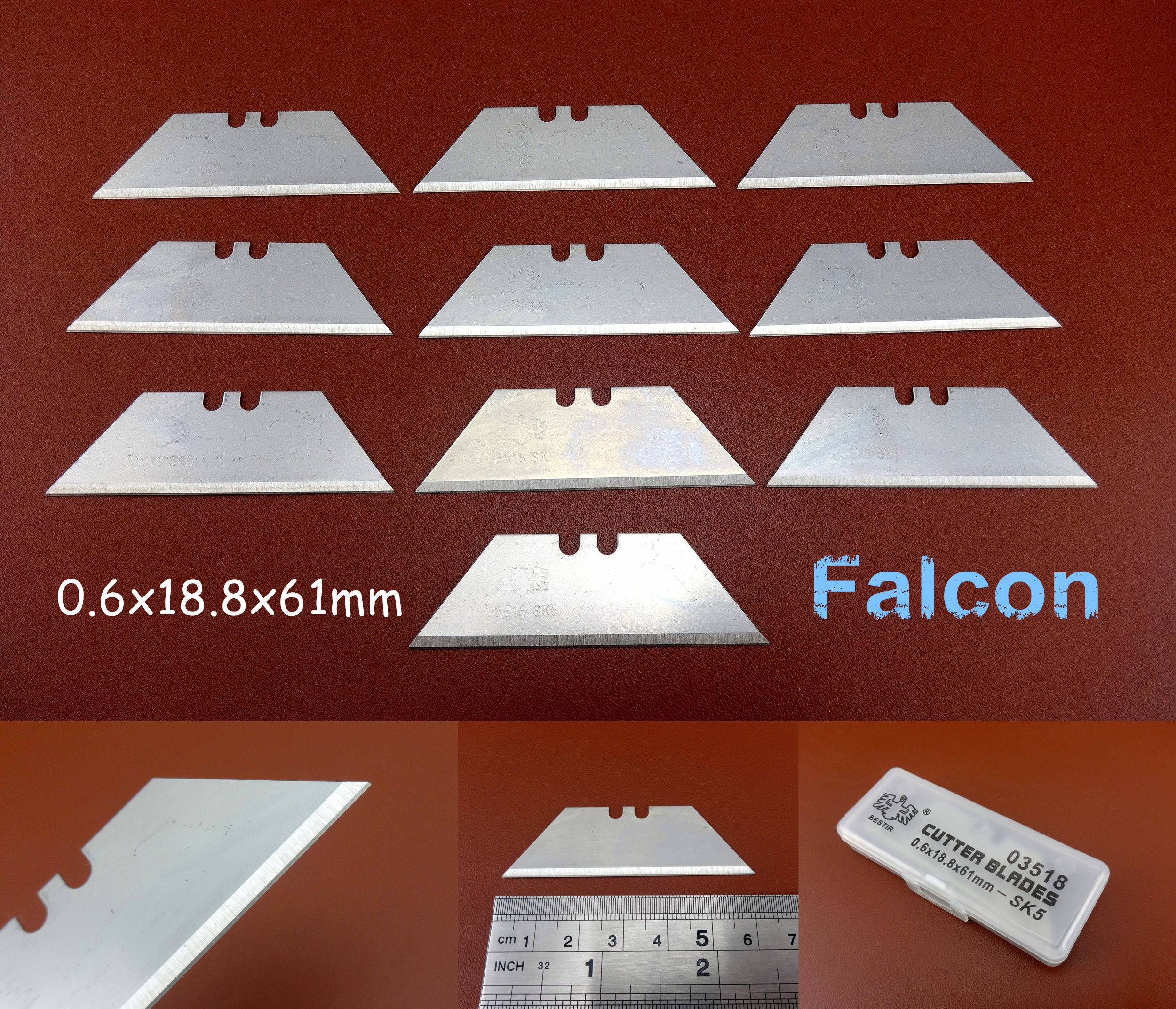 4kinds Leather Craft Skiver Beveler Lace Maker Australian Strander Cutter Knife Blades Tool - Sewing Stitching Carving Stamping