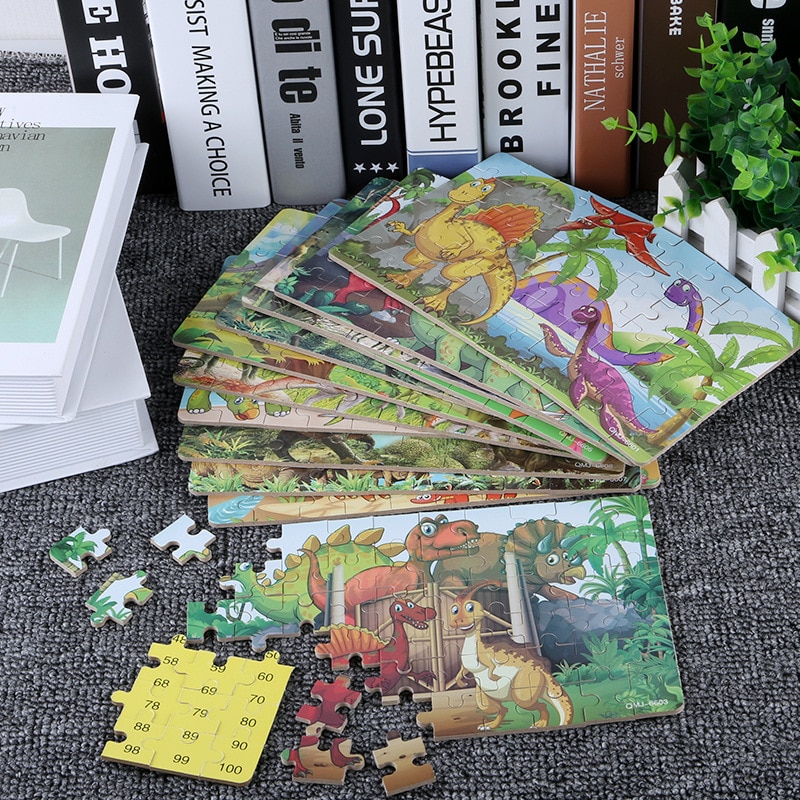 Neue Stil Dinosaurier Ei Holz Puzzle 60 PCs Kinder Pädagogisches Kraft Jigsaw Puzzle 3-4-5-6-jahr-Alte Holz Spielzeug