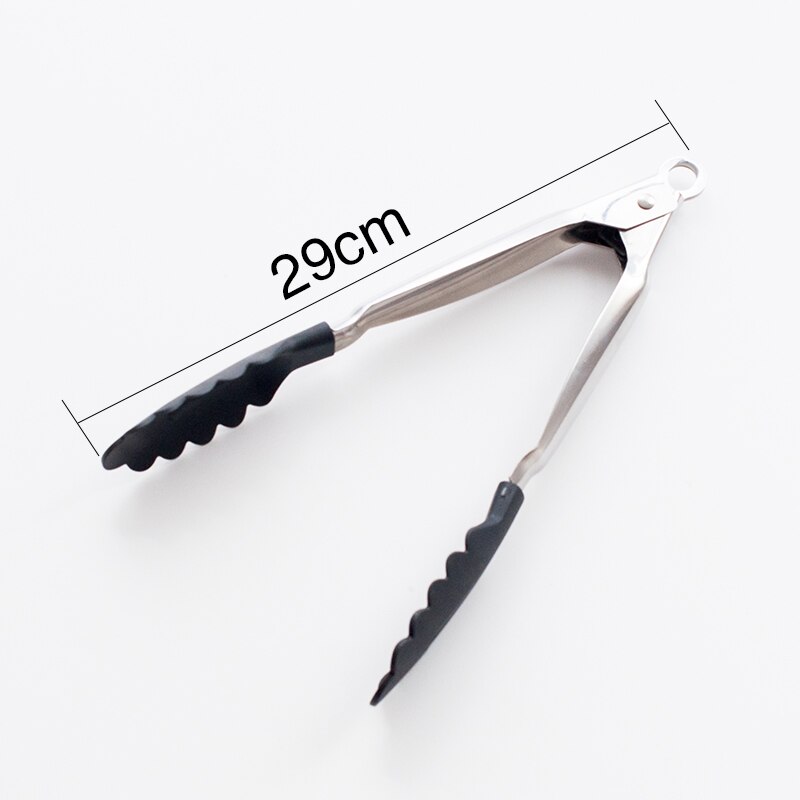 Silicone et acier inoxydable-sans danger pour les casseroles et casseroles-pinces de service, cuillère, outils de spatule, serveur de pâtes, louche, passoire, fouet: Gris clair