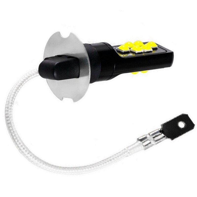 1 Stuk H3 Cree Chip Led Auto Mistlicht Auto Anti Fog Light Driving Lamp 6000K Wit 3000K Geel