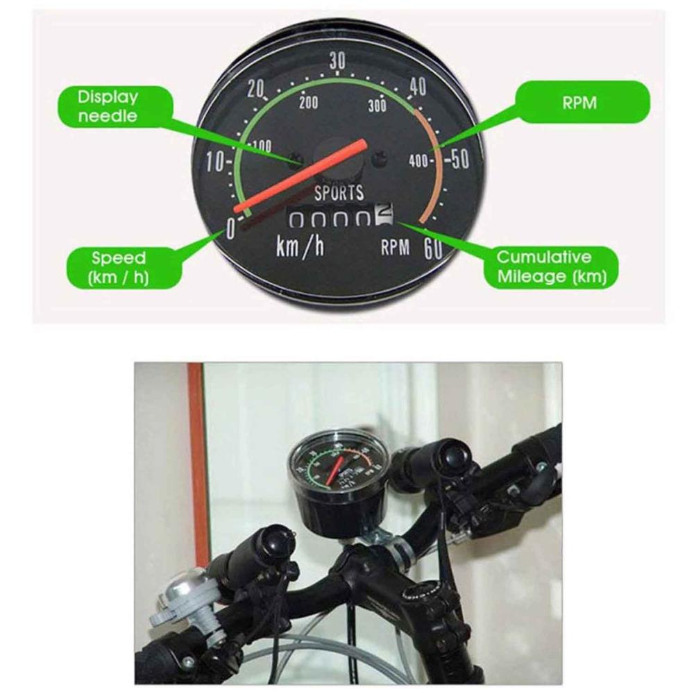 Mechanische Snelheidsmeter Universele Klassieke Bike Fietsen Kilometerteller Stopwatch Waterdicht Fiets Toerenteller Gauge Voor Fiets