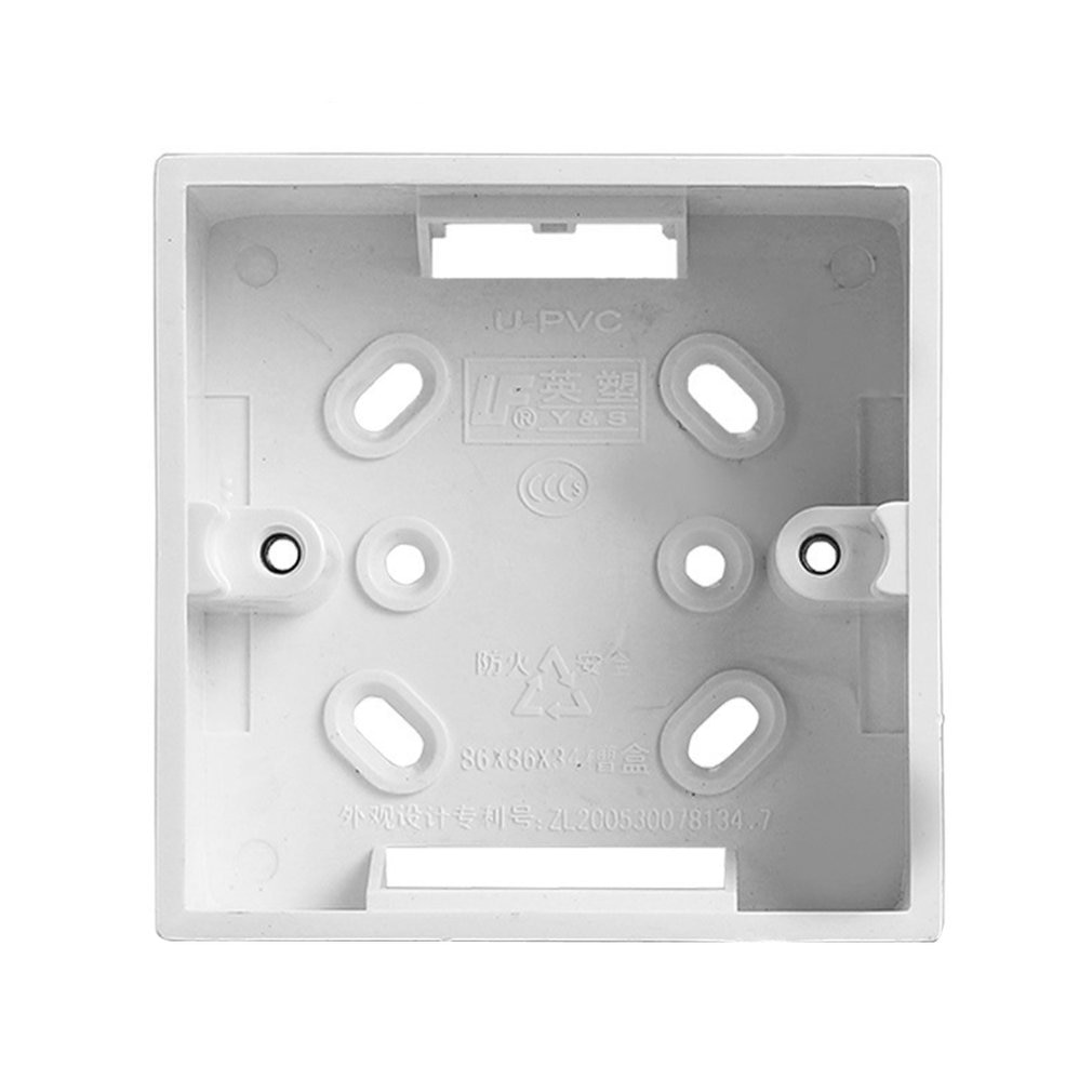 Surface Mounted Switch Box PVC Flame Retardant 86 Single Socket mounting box Panel Base Junction Box