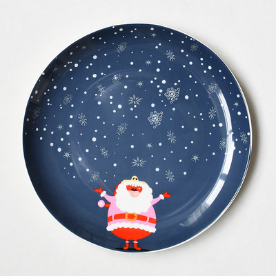 Christmas Ceramic Plate Food Dishes Cartoon Hand Painted Fruit Steak Dinner Plates Western Dinner Plate Tableware Year: 6