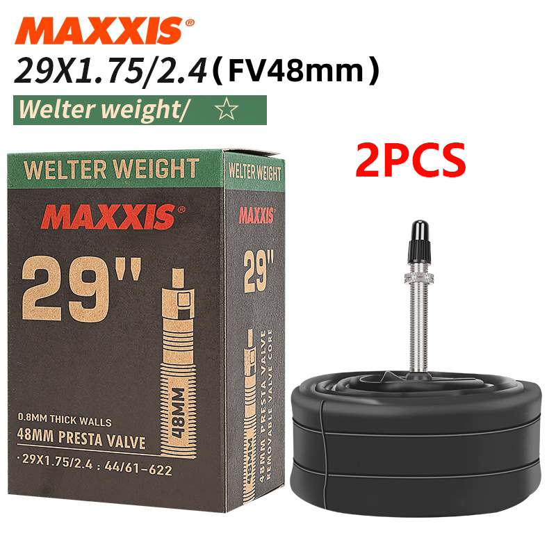 2PCS MAXXIS WELTER WEIGHT Bicycle Inner Tube 26/27.5/29 Inner Tube Of Mountain Bike Road Bike AV(SV) FV(PV) Origina Inner Tube: Orange