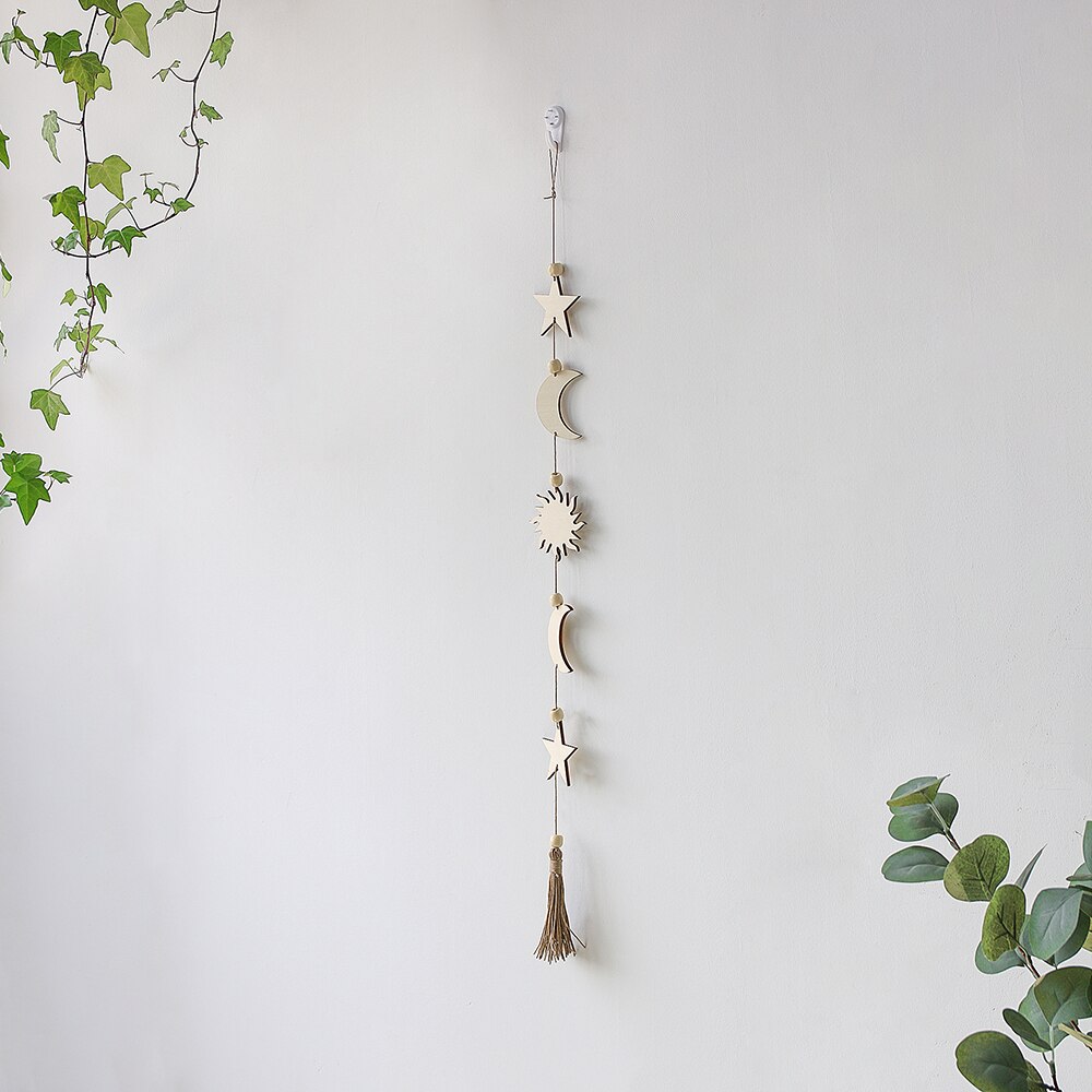 Qunclay 6 Pcs Boho Wall Deco Moon Sun Phases Wall At Moon