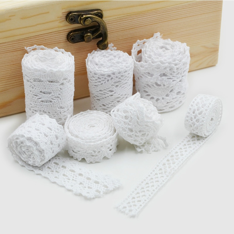 10 yards /lot White Cotton Lace Cloth Wrap Knitting Embellishments DIY Patchwork Crafts Lace Trims scrapbooking