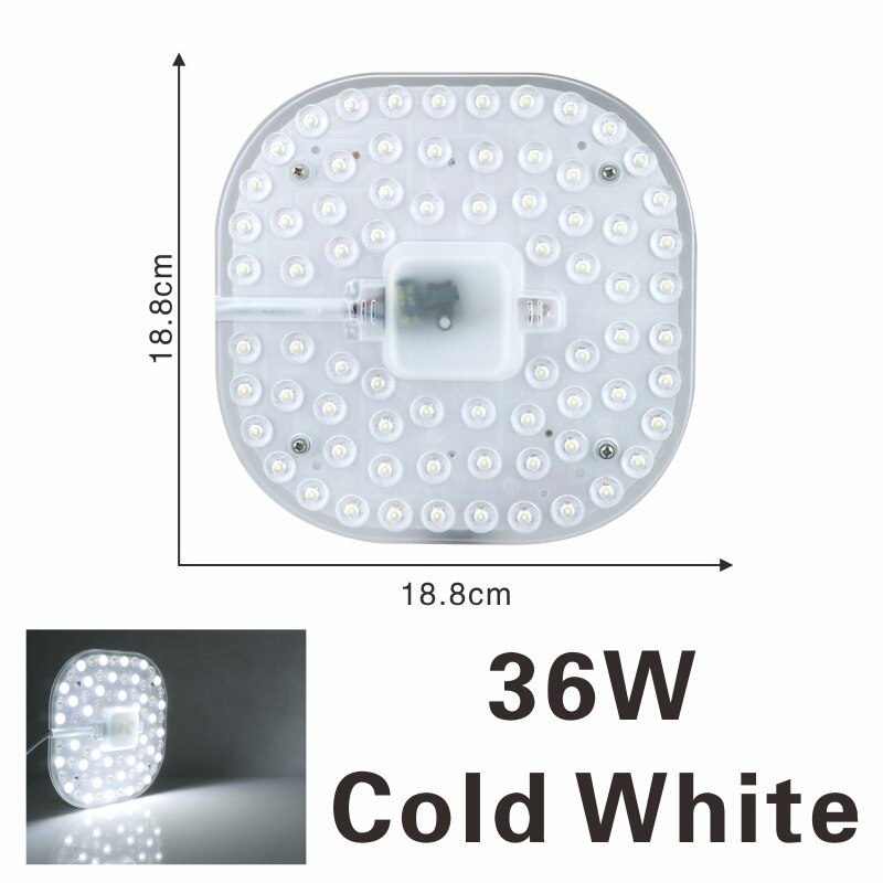 Led-loftslamper modul  ac220v 230v 240v 12w 18w 24w 36w led-lys udskift loftlampe belysningskilde praktisk installation: 36w kold hvid