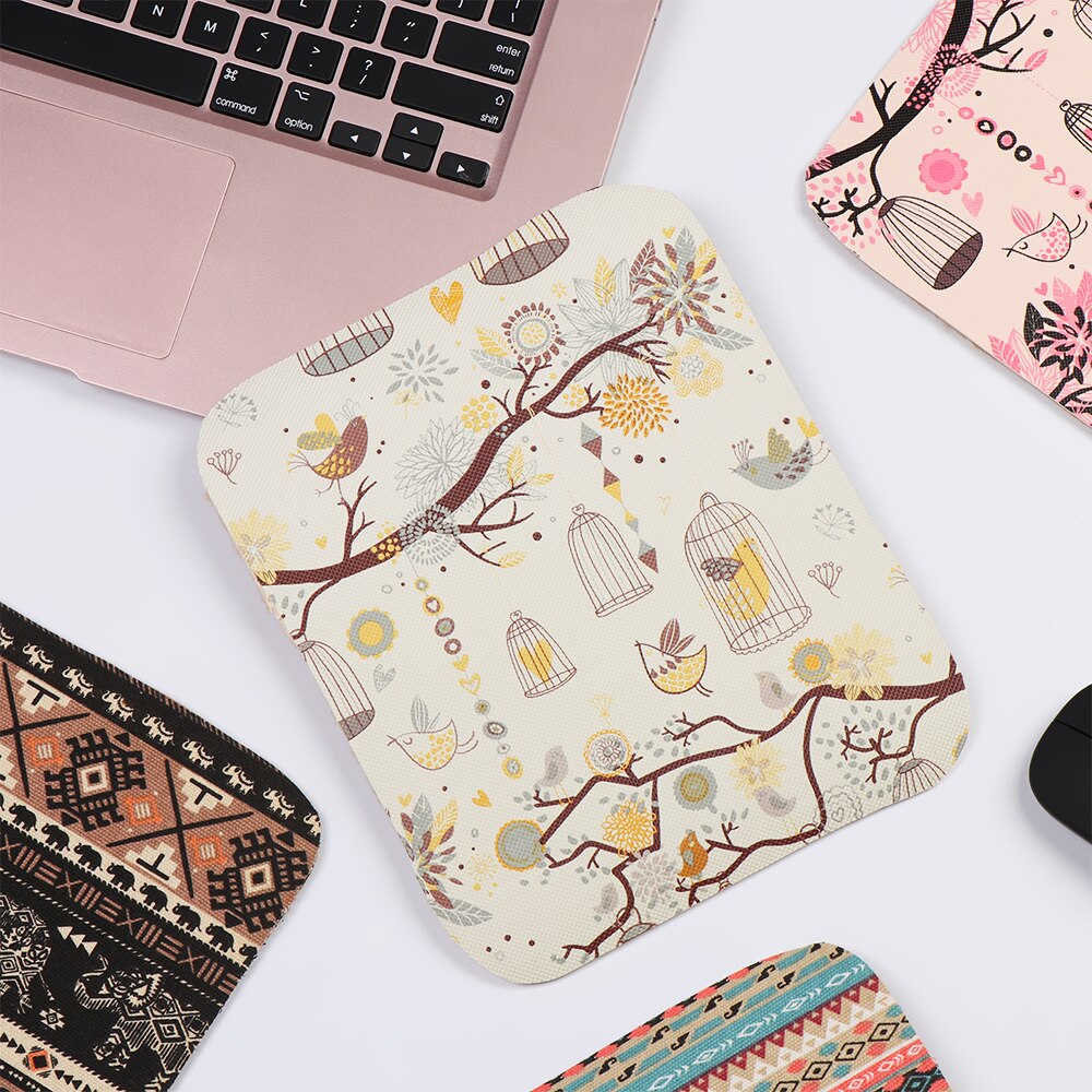 Ethnic Style Canvas Mouse Pad Rubber Non-slip Gaming Mice Pad Desk Cushion Comfortable For Laptop PC MacBook