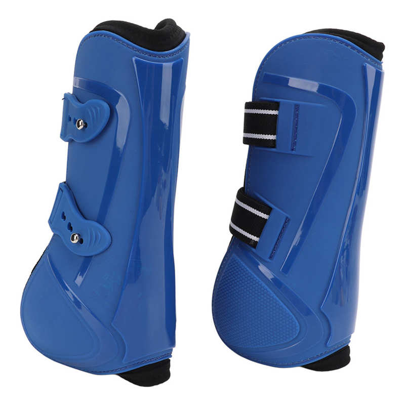 Stivali gamba di cavallo PU Shell elastico in Neoprene protezione gamba di cavallo sicura per vasi sanguigni tendine: Blu / L
