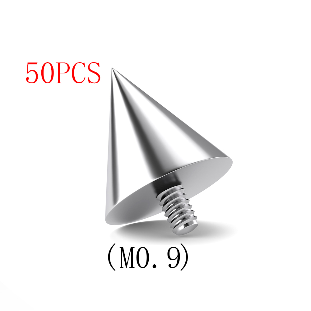 50 Uds G23 Piercing de titanio M0.9 M1.2 M1.6 accesorios de perno de oreja de rosca accesorios de anillo de nariz Piercing de ceja para el cuerpo