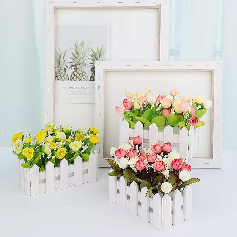 Mini fleur artificielle clôture hangar 16x8 cm pour maison chambre déco pour photographie arrière-plan accessoires Studio Photo bricolage ornement