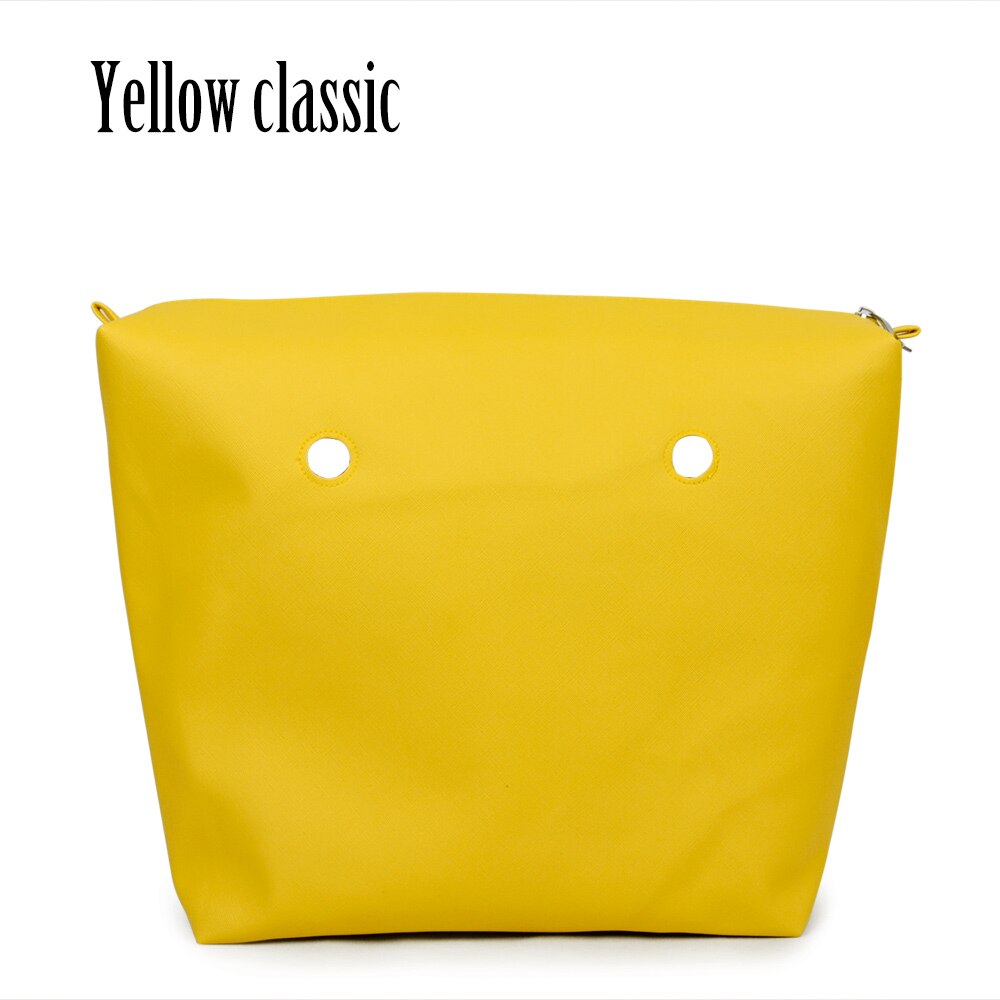 TANQU PU leather Waterproof Inner Lining Zipper Pocket for Obag Classic Mini Lining Insert for O BAG: Yellow Classic