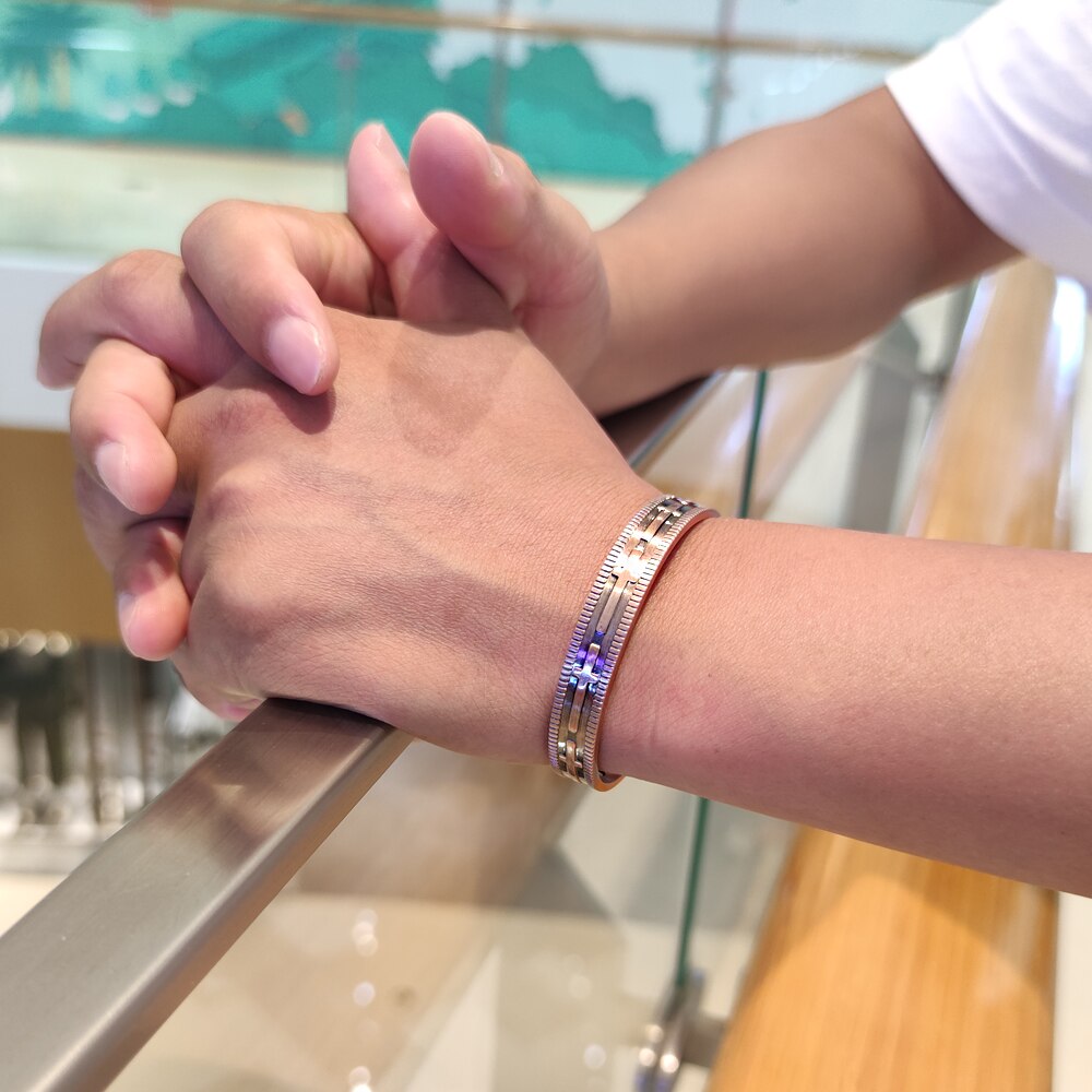Real Copper Magnetic Health Bracelets Cross Arthritis Adjustable Pure Copper Brand Bracelet Man Energy Magnetic Therapy Bracelet