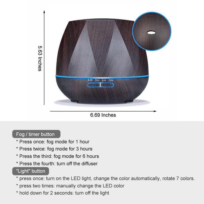 550 ML APP Kontrolle Aromatherapie Diffusor Ultraschall-luftbefeuchter Mit Holz Korn Ätherisches Öl Aroma Diffusor Für Heimat Sekretariat