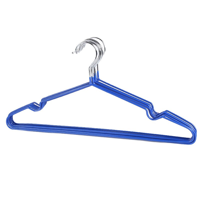 Neues PVC Beschichtet KleiderbüGel Rutschfeste Metall Shirt Hosen Haken KleiderbüGel KleiderbüGel 10 teile/los: Blau