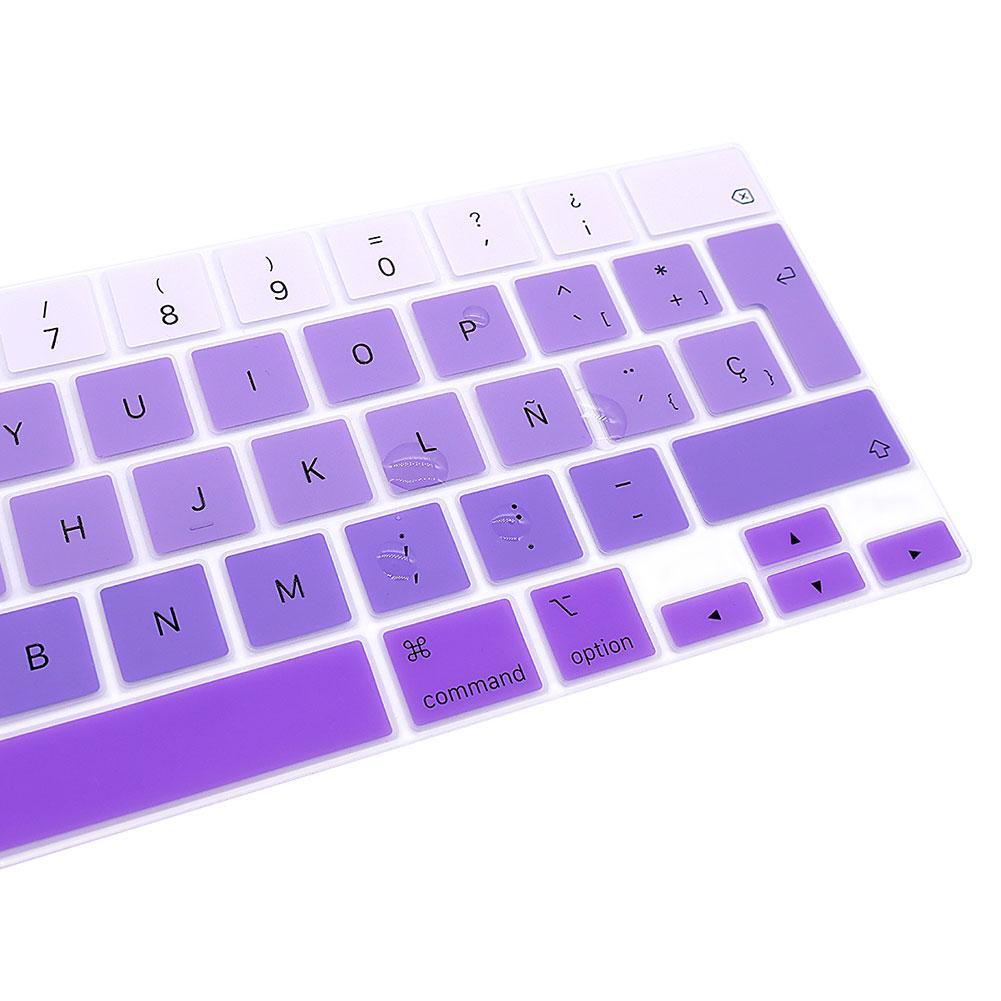 Rainbow Color Silicone Spanish Keyboard Skin Cover For MacBook Pro 16 A2141 M1 Chip A2338/A2251/A2289 +