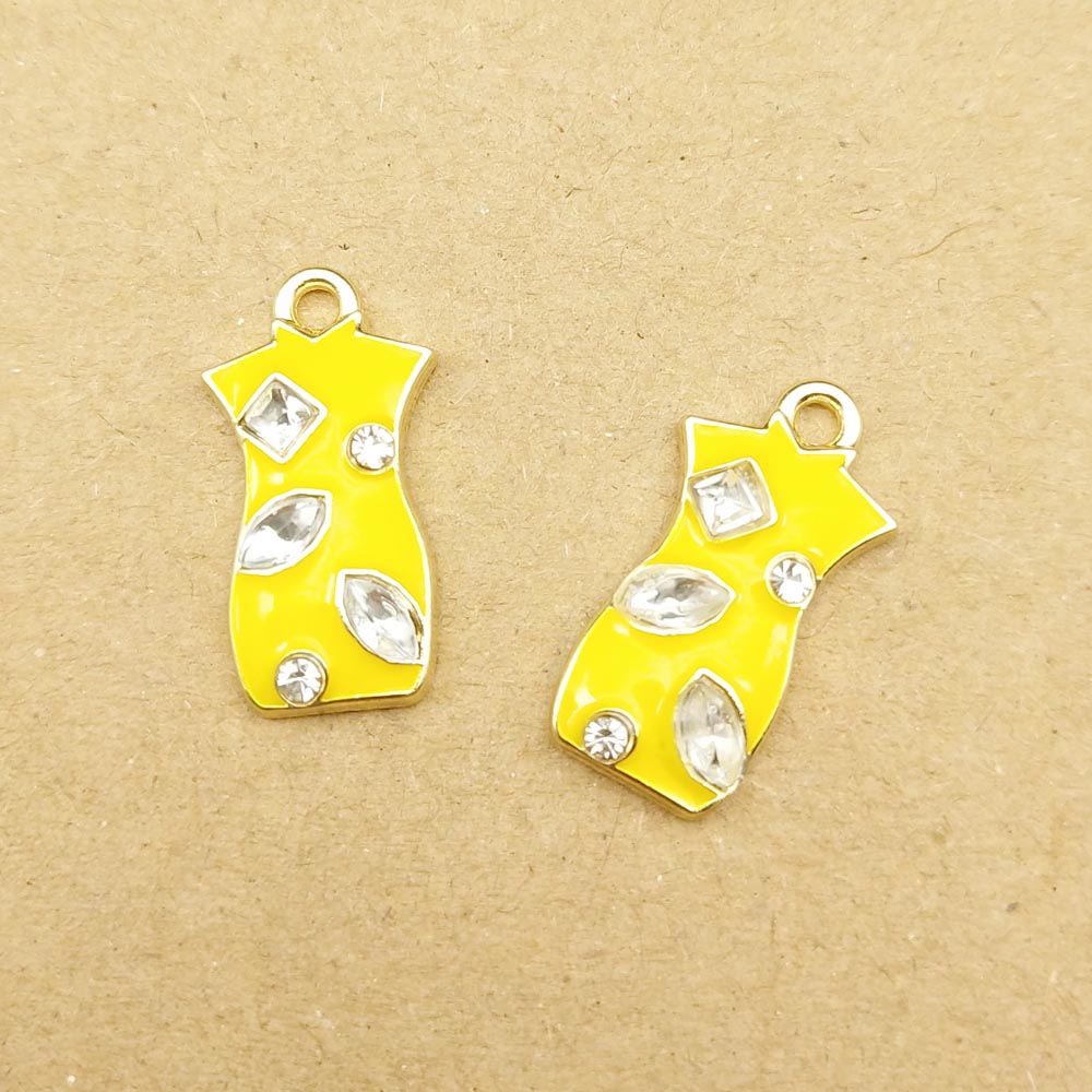 10 stuks 10 x 17mm emaille bedels voor dameskleding voor het maken van sieraden, oorbellen, armbanden, kettingen en bedels