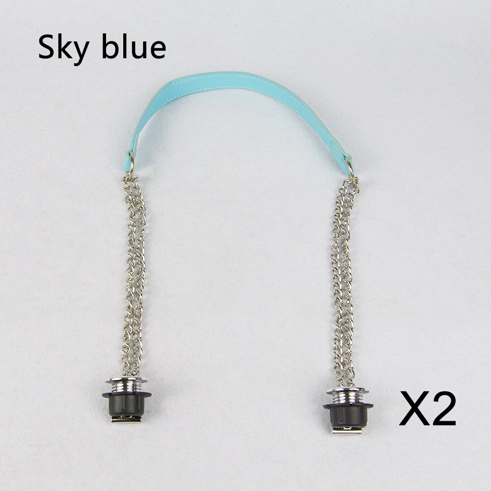 1 Pair Obag Silver Long Double OT Chain With Metal Plating Screw For OBag O bag Women Bag Shoulder HandBag: Sky Blue