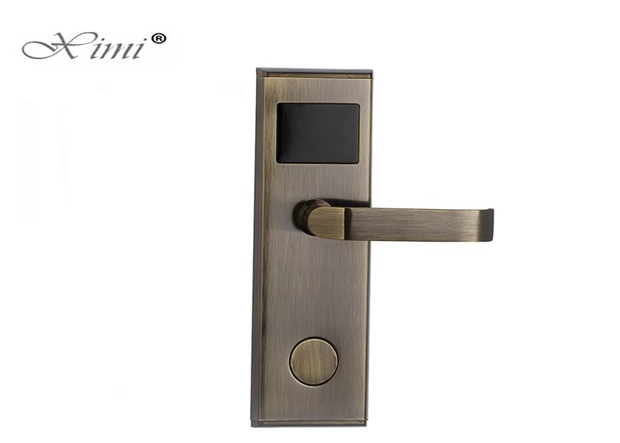 Good Electronic Home Door Lock System Swipe Card Stainless Steel Smart Hotel Door Lock With RFID Card HM-201: green bronze