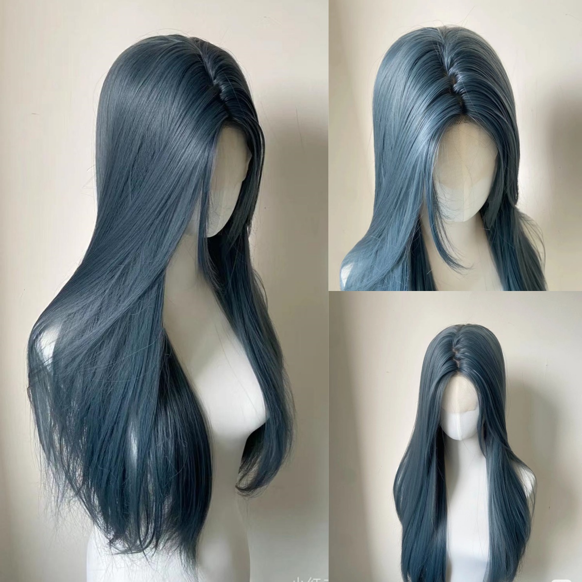 Blue Wig Long Straight 13x4 Dark Blue Glueless Lace Wigs for Woman Natural Heat Resistant Fiber Hair Synthetic Lace Front Wigs: #27 / 26inches