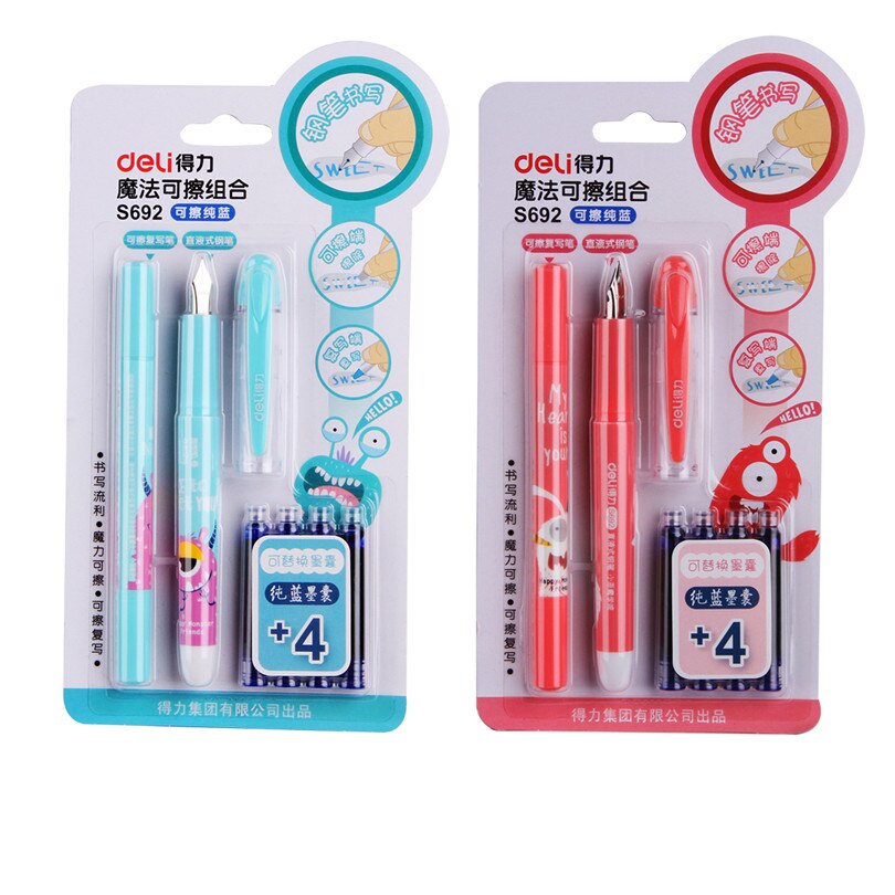 Deli pen Candy Fountain pen writing stationery blue ink pen school & business supplies for kid writing tools