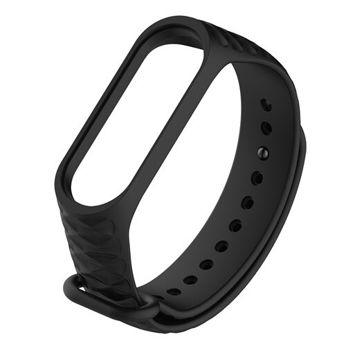 Mi bande 4 bracelet pour Xiaomi Mi bande 5 bracelet bracelet coloré sport Silicone bracelet intelligent Band4 Band3 Miband 3 4 5: Black texture