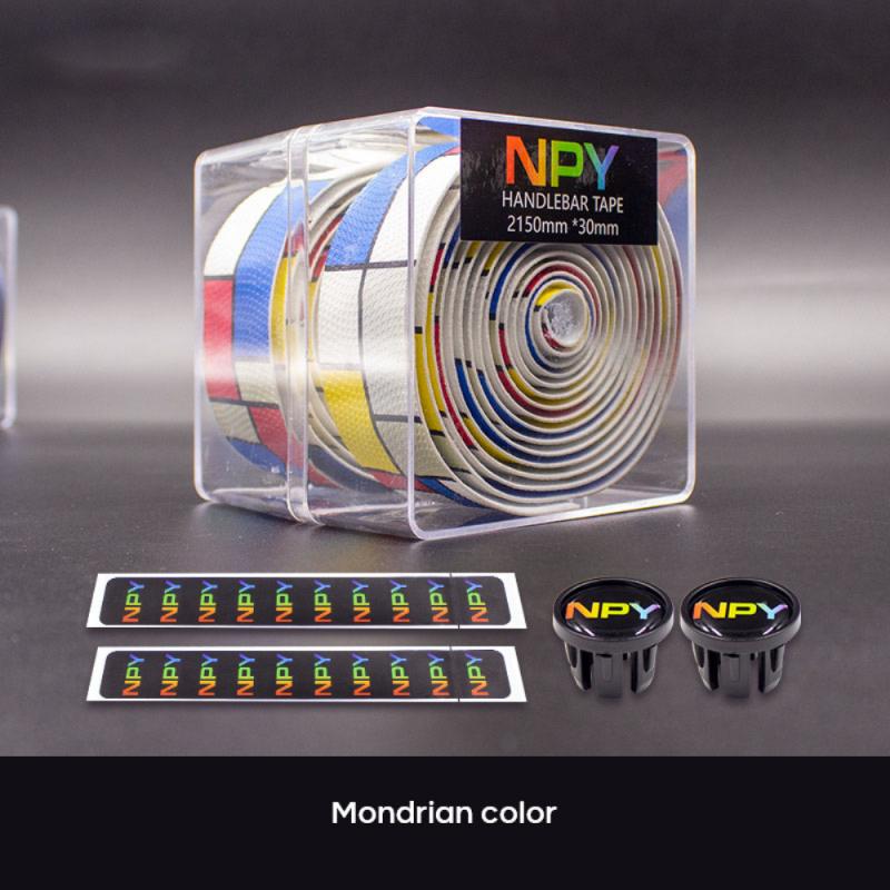 NOZAKI NPY Biking Bike Handlebar Strap Bicycle Anti-slip Bar Tape Damping Shockproof Cycling Road Bicycle Race Bike Parts: Mondrian color