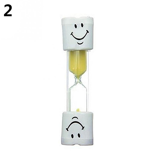 Børn børn tandbørstning timer 3 minutter smilende ansigt sandglas timeglas bruser timeglas sand timer ur sandglas: Gul