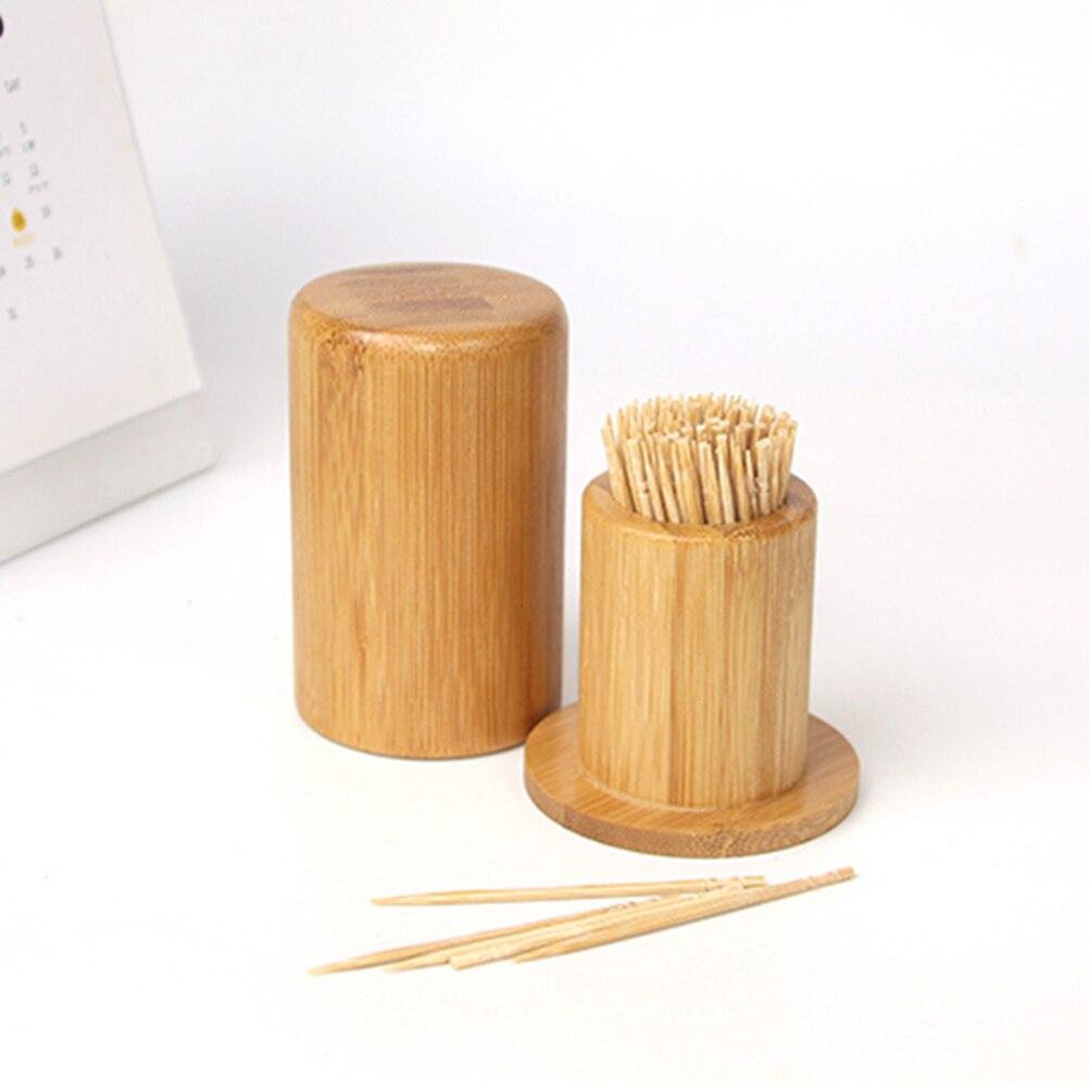 Söt bambu trä tandpetare hållare carving tandpetare låda bärbar förvaringslåda för hushållskök organisation