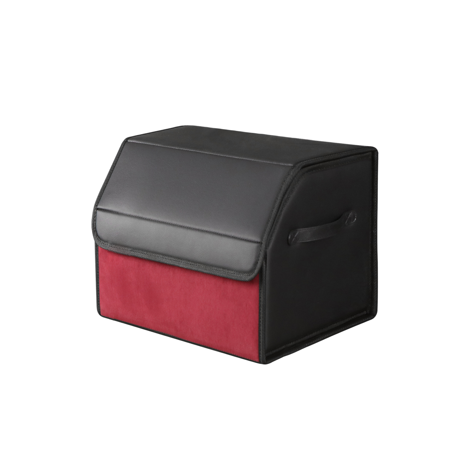 Car trunk storage box Big capacity Auto Multifunctional suede car Folding For Emergency Storage Box: Red