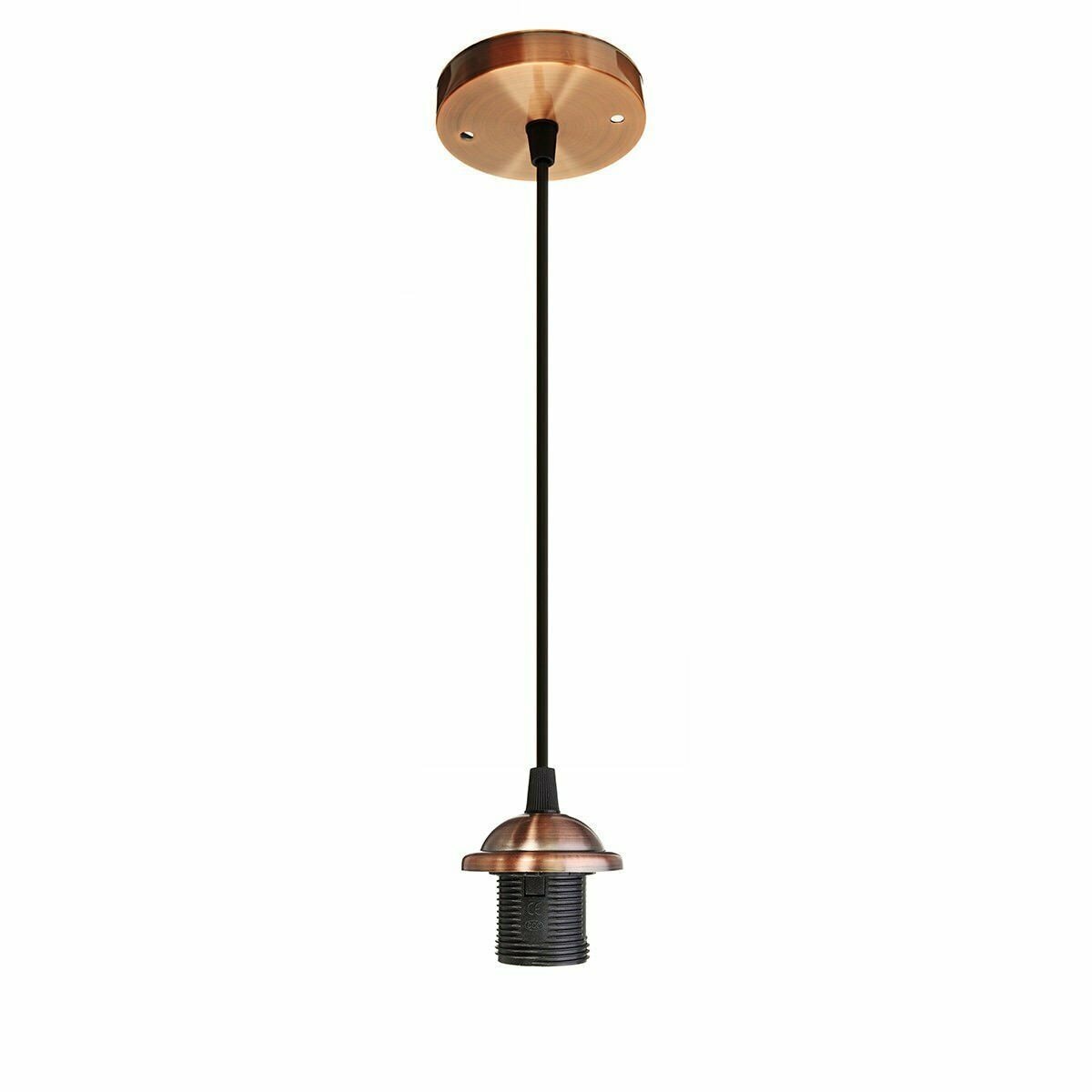 Vintage retro  e27 skrue loft vedhæng lys pvc fleksibel pendel holder belysning montering med loftplade 1m lampe