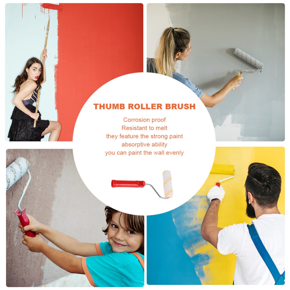 1 Set 21pcs Durable Mini Paint Brush Wall Paint Roller Brush Paint Roller Cover for Home Office Wall (20pcs Roller