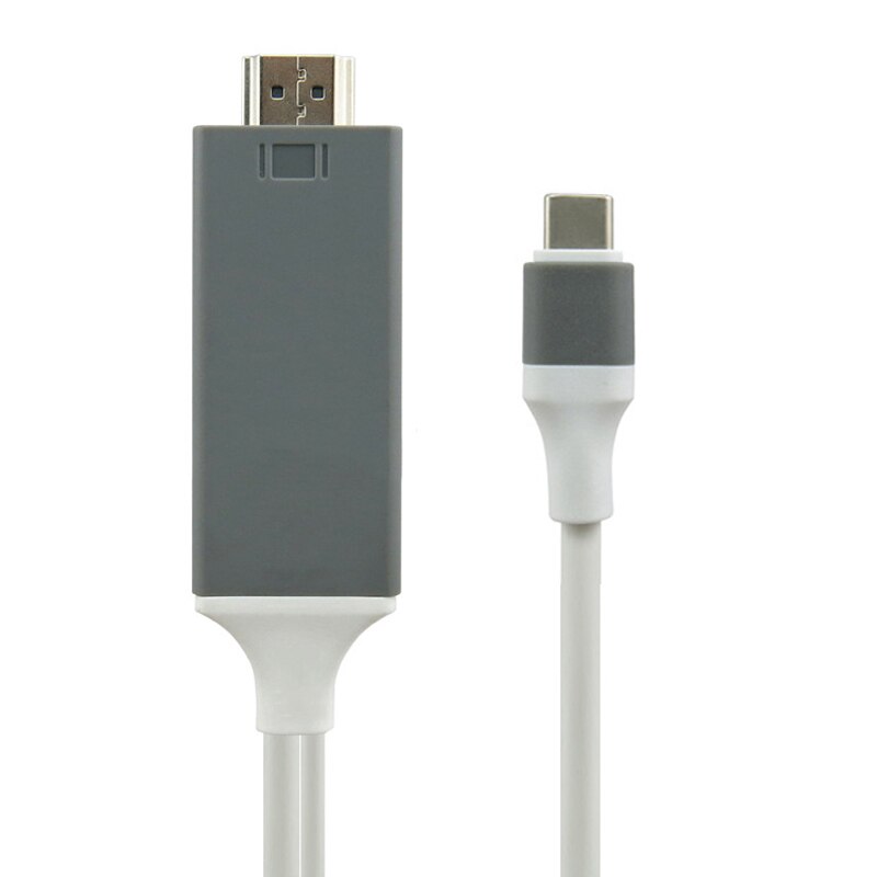 Câble de 2M de Type C, adaptateur de téléphone pour Android et TV, USB C, lien vidéo HDTV, pour Dell, ASUS, Samsung S21, S20, S9, S10 Plus, Note 20, pour Huawei: GreyWhite