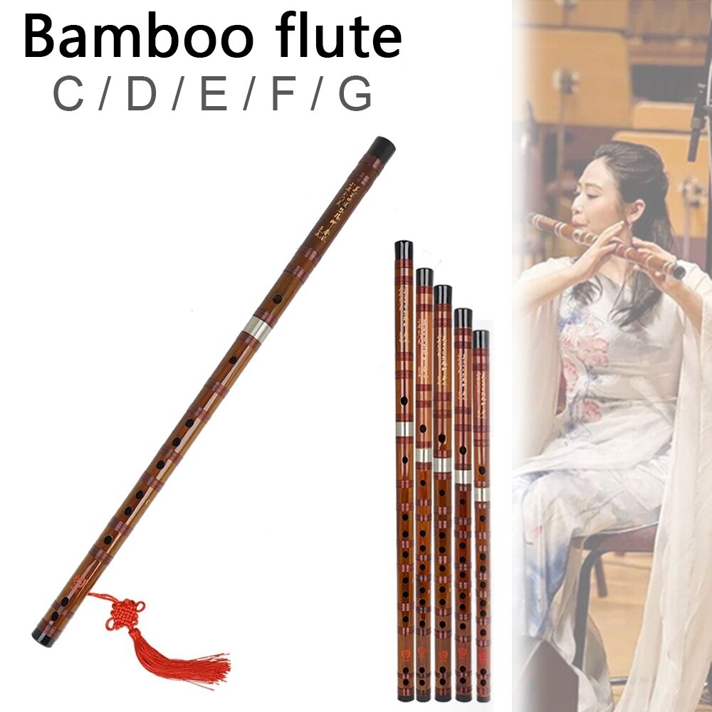 Bamboo Flute Woodwind Musical Instruments C D E F G Keys Chinese Transversal Flute