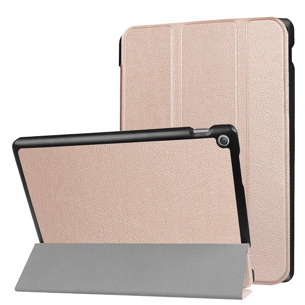 Leren hoes voor asus zenpad 10 z301 mlf  z301ml z301 10.1 " tablet (release) met driehoekige standaard magnetische hoes: Goud