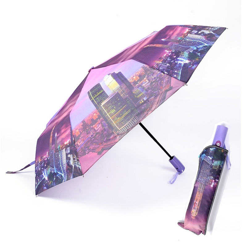 Landschap Schilderen Paraplu Winddicht Opvouwbare Paraplu Regenkleding Paraplu Voor Mannen En Vrouwen Regen Voor Vrouw Man Кари Kari