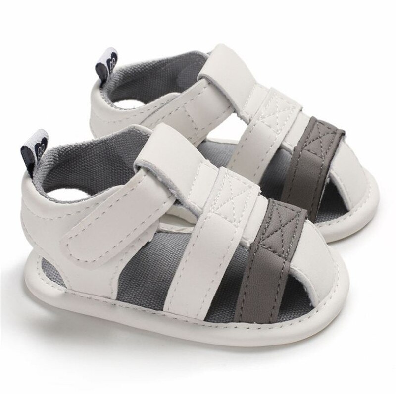 Summer Baby Newborn Soft Crib Sole Leather Shoes Prewalker Sandals Breathable Pu infant Beach Shoes: 13-18 Months