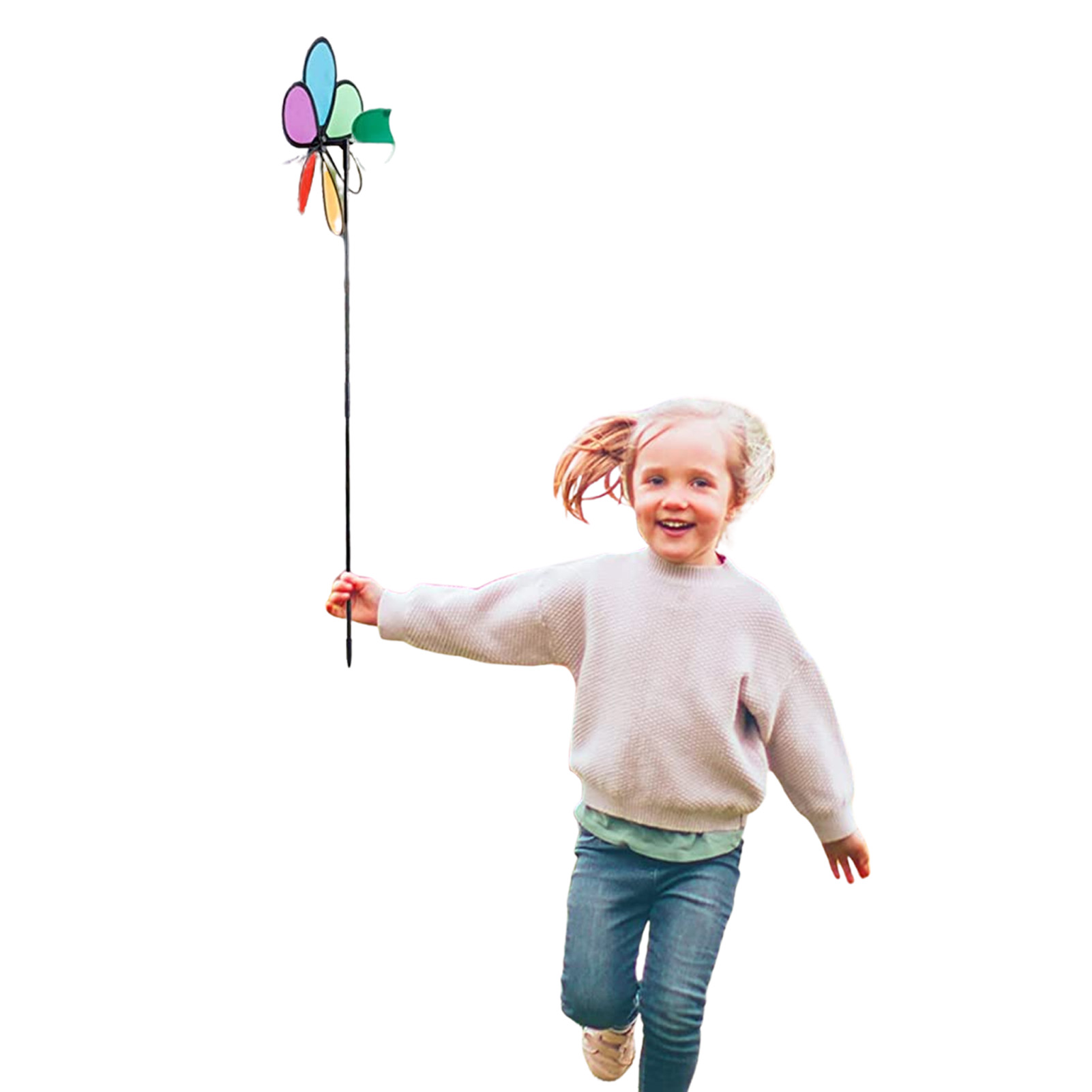 Plastica arcobaleno girandola vento filatore con picchetti stabili fai da te colorato arcobaleno girandola divertimento giardino ornamenti prato parte di carnevale