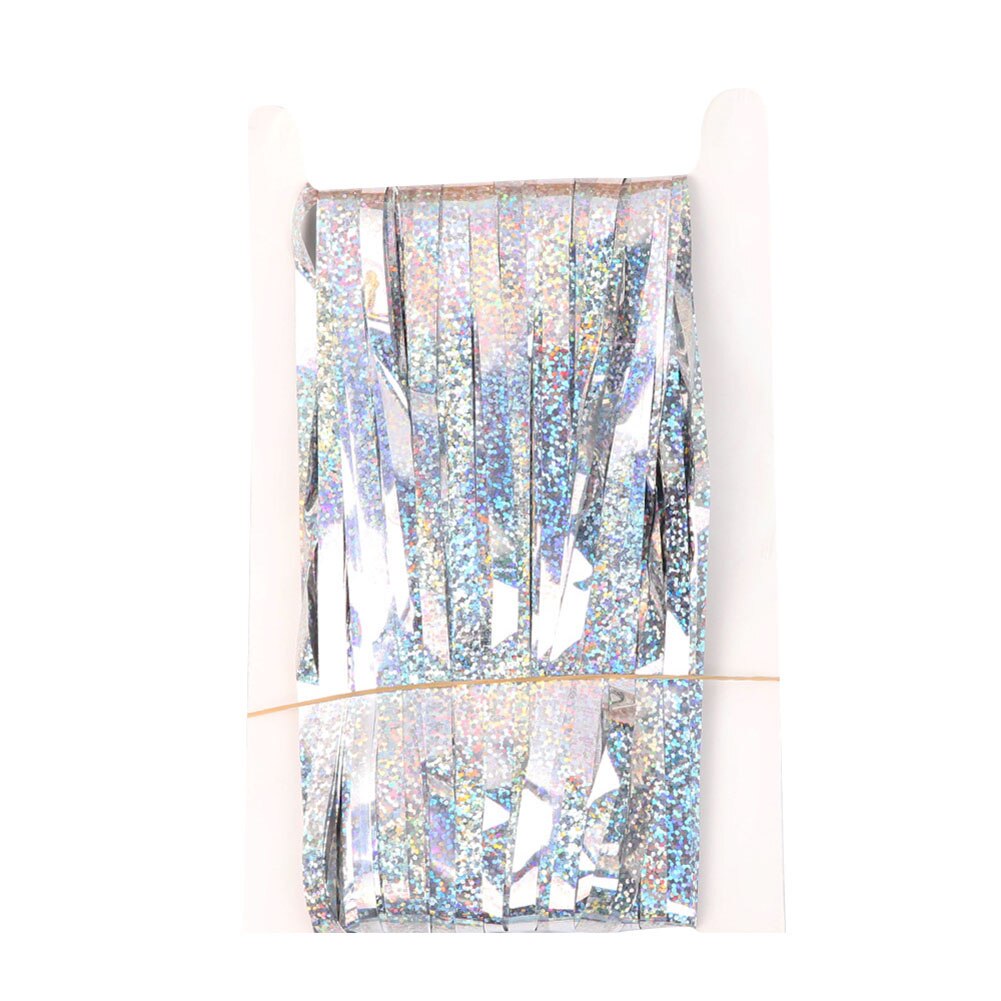 100 x 200cm glitter frynser metallisk gardin fødselsdagsfest bryllup baggrund tinsel frynser kæledyr gardin fødselsdag jubilæum indretning: Sølv