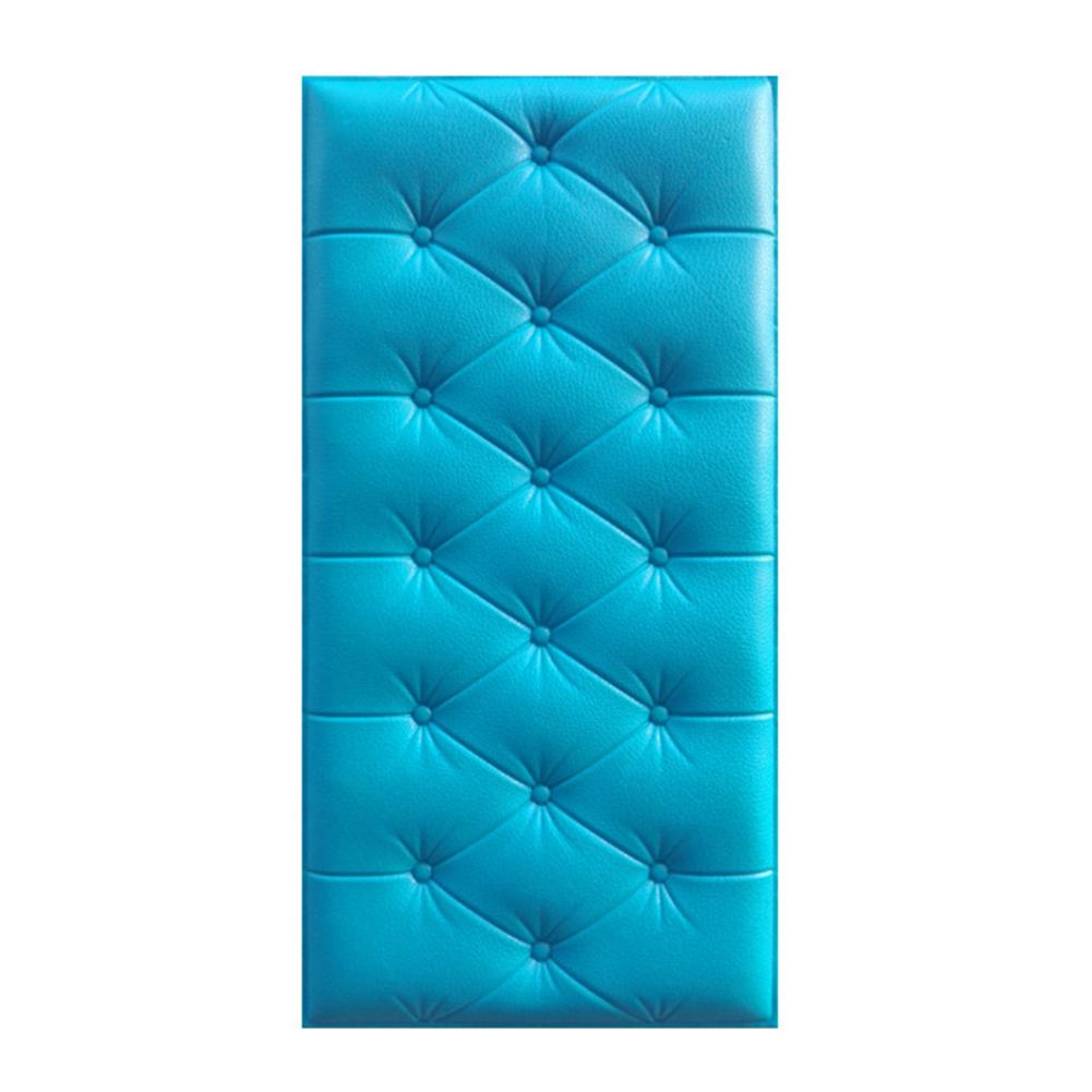 Vandtæt vægpanel selvklæbende 3d vægpanel til tv baggrund stue badeværelse dekoration  #w0: Blå