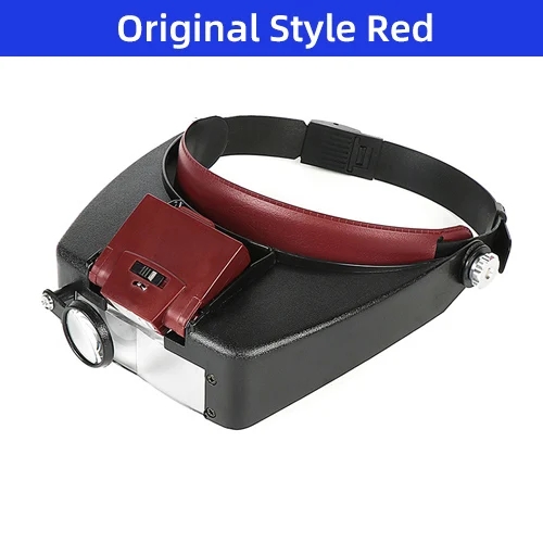 Headband Eyeglass Magnifying Glasses with Led Lights Wearable Magnifier Glass for Read Books Repair Watch Small Objects: Blue