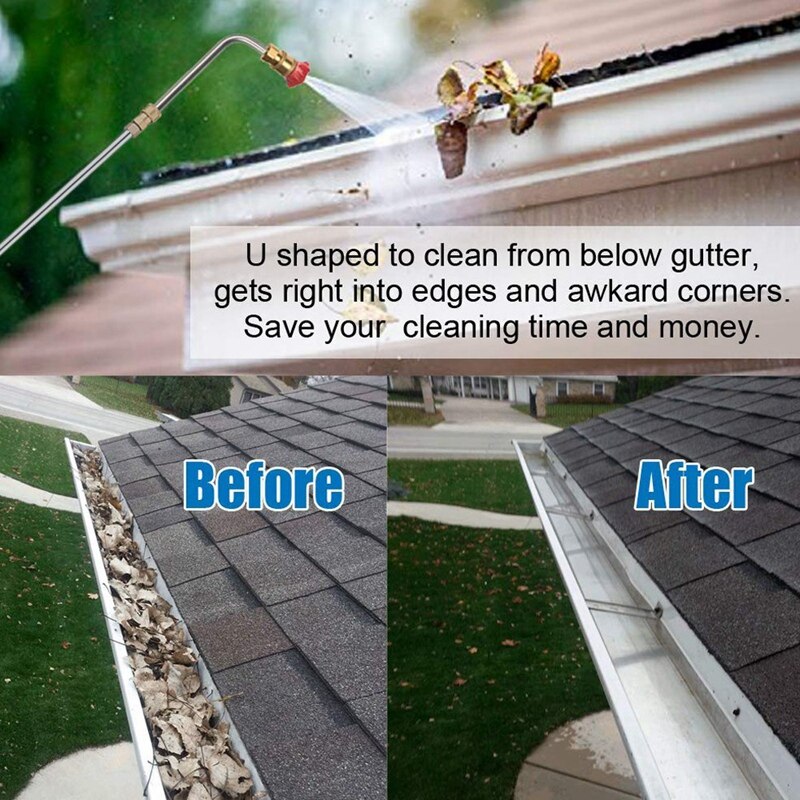 Pressure Washer Extension Wand Set - Upgrade Power Washer Lance With Spray Nozzle Tips,Curved Rod, 1/4 Inch Quick Connect, Repla