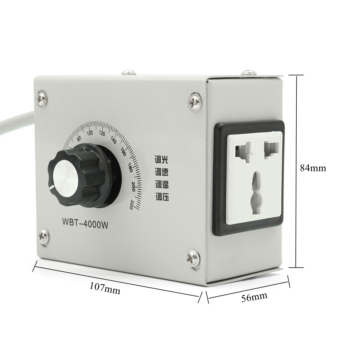 Motor Speed Controller 4000W AC 220V Variable Voltage Controller Control For Fan Speed Motor Dimmer 107x56x84mm